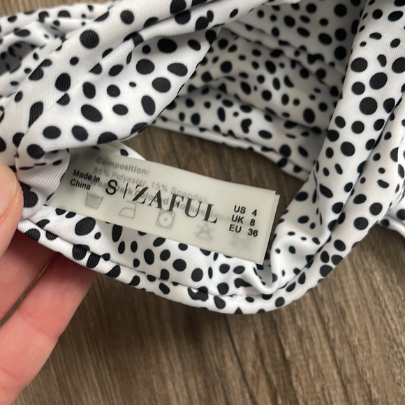 ZAFUL Dalmatian Print Knot High Leg Thong Bikini Swimsuit - Picture 6 of 6